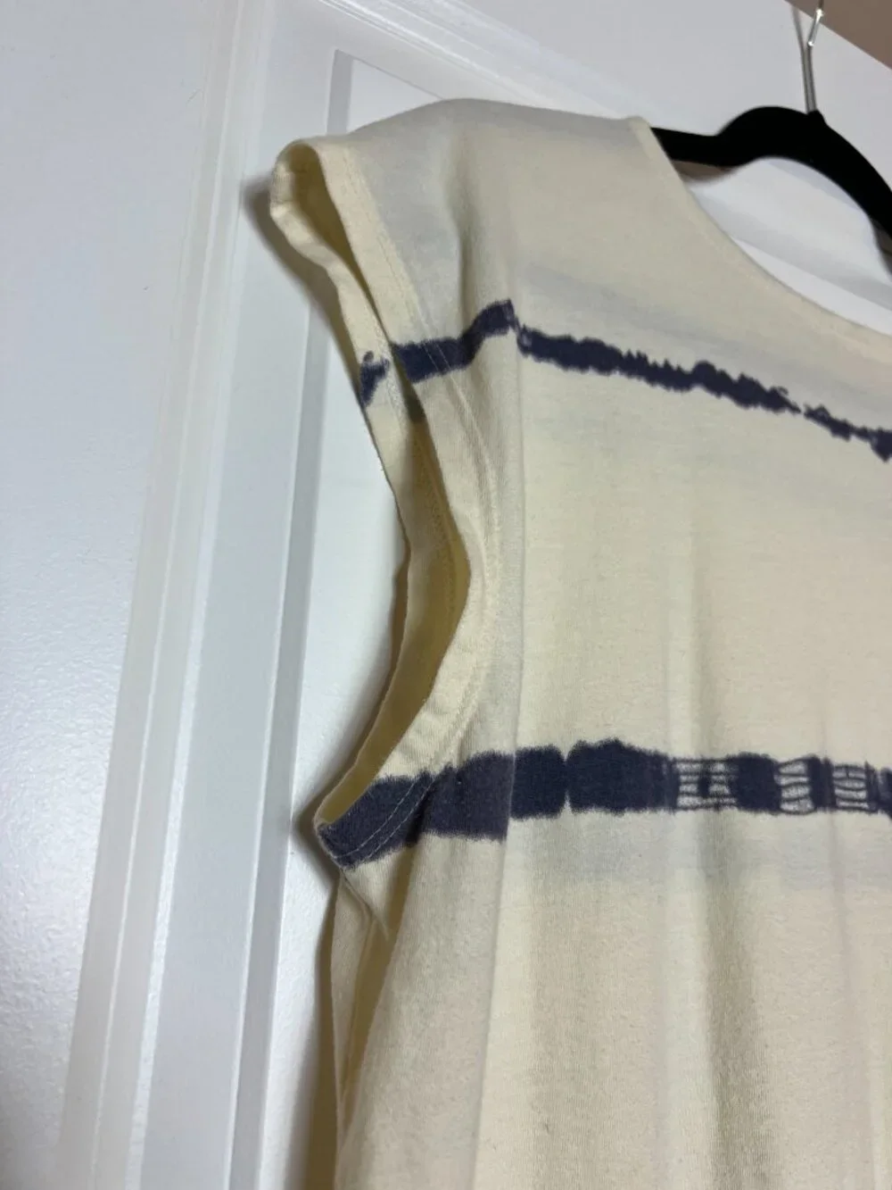 WVN For You Boho Cream Tie Dye Striped Organic Cotton Sleeveless Maxi Dress | M